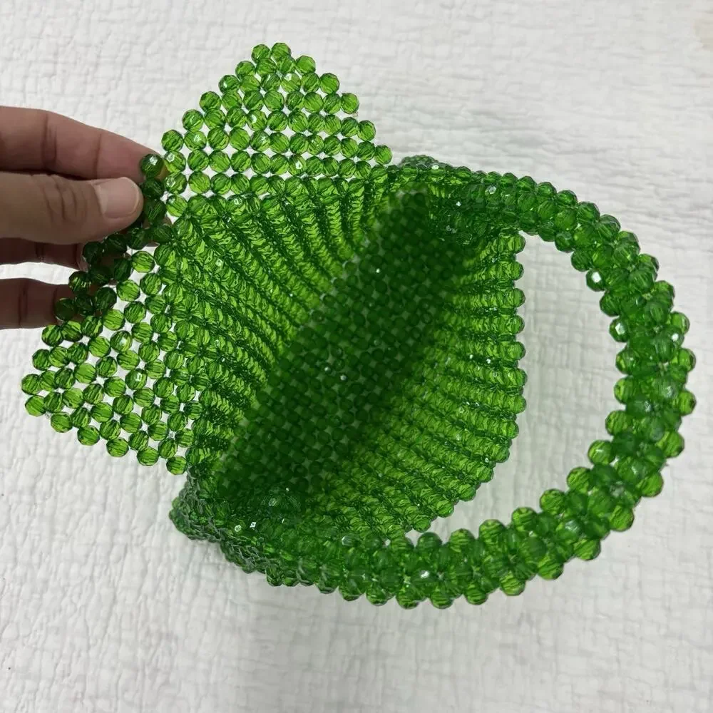 Green Beaded Handbag Women’s Evening Purse